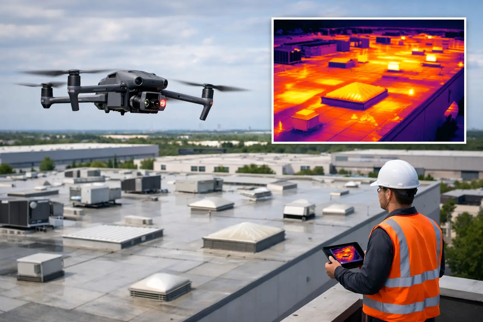 Thermal Drone Roof Inspection for Large Assets